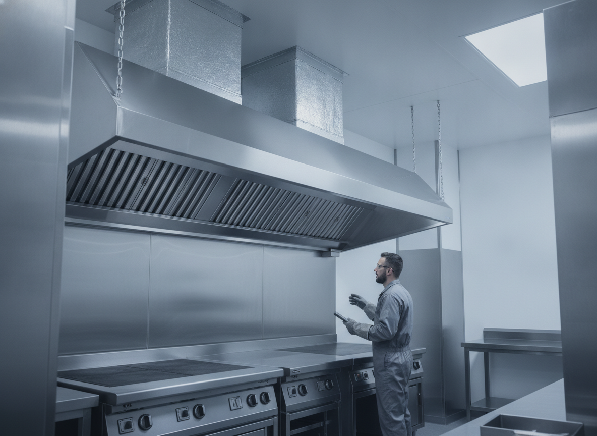 Commercial kitchen exhaust hood system