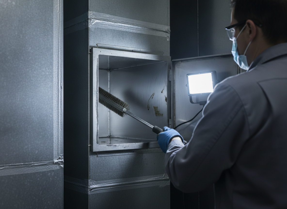 Commercial kitchen ductwork service access
